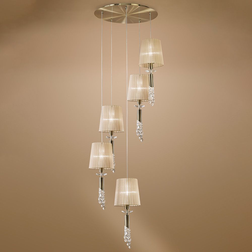 Tiffany spiral hanging lamp