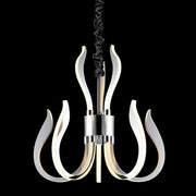 Versailles LED chrome pendant light, 8-light, with a curved shape and modern design.