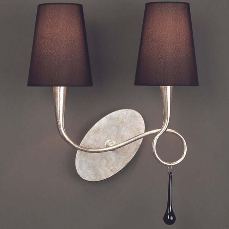 Wandleuchte 80W Paola mit zwei schwarzen Lampenschirmen und elegantem Design für stilvolle Beleuchtung.