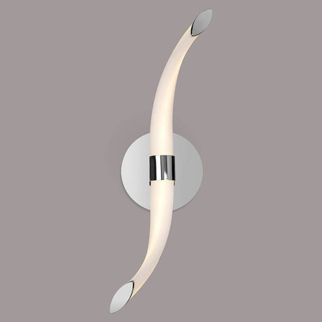 LED-wall light Armonia with a curved shape and elegant lighting effect on a gray background.
