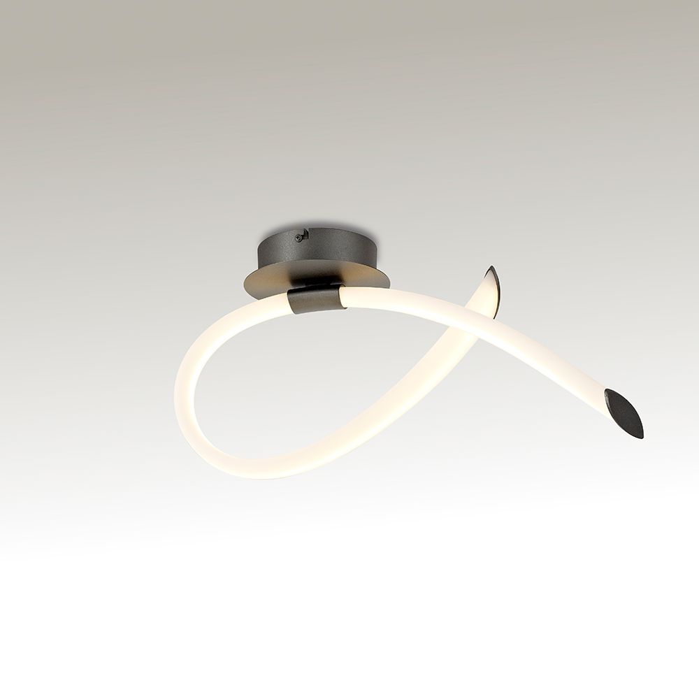 LED-Wandleuchte Schleife Armonia in geschwungener Form aus Metall und Kunststoff, ideal für moderne Räume.