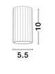 Mare Deckenleuchte GU10 Ø 5,5cm Maßzeichnung mit Durchmesser 5,5cm und Höhe 10cm.