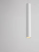 Alt Tag: Mare Pendelleuchte Ø 5,5cm Glatt in schlankem weißem Zylinder, minimalistisches Downlight für Esszimmer oder Wohnzimmer
