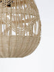 Marlo Pendelleuchte Birne Beige Rattan aus hellem Rattan mit elegantem Geflecht für eine einladende Atmosphäre.