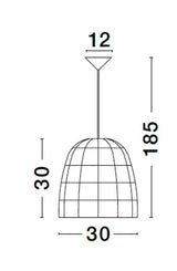 Marlo Pendelleuchte Glocke Beige Rattan