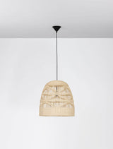 Marlo Pendelleuchte Glocke Beige Rattan