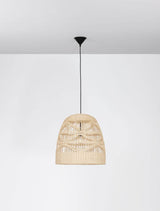 Marlo Pendelleuchte Glocke Beige Rattan