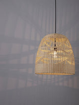 Marlo Pendelleuchte Glocke Beige Rattan