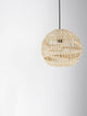 Marlo Pendelleuchte Kuppel Beige Rattan aus Rattan, ideal für Wohn- und Esszimmer, gemütliche Atmosphäre.