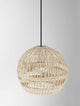 Marlo Pendelleuchte Kuppel Beige Rattan aus Rattan, ideal für gemütliche Wohn- oder Esszimmer.