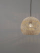 Marlo Pendelleuchte Kuppel Beige Rattan in Rattan-Optik, ideal für Wohn- oder Esszimmer.