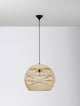 Marlo Pendelleuchte Kuppel Beige Rattan, stilvolle Rattan-Lampe für Wohn- und Esszimmer.