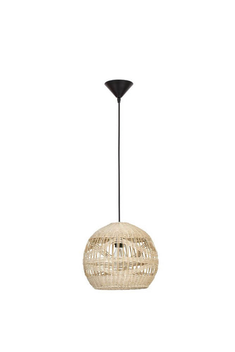 Marlo Pendelleuchte Kuppel Beige Rattan