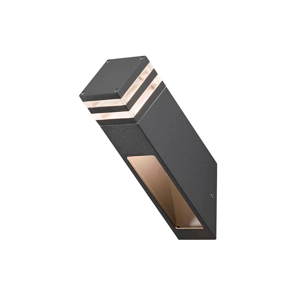 Massa LED Außen-Wandleuchte Anthrazit, klares Acrylglas in modernem Design und eleganter Form.