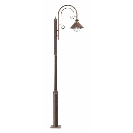 NAUTICA IP33 mast light in rust brown in a vintage style for outdoor areas, ideal for illuminating gardens and paths.