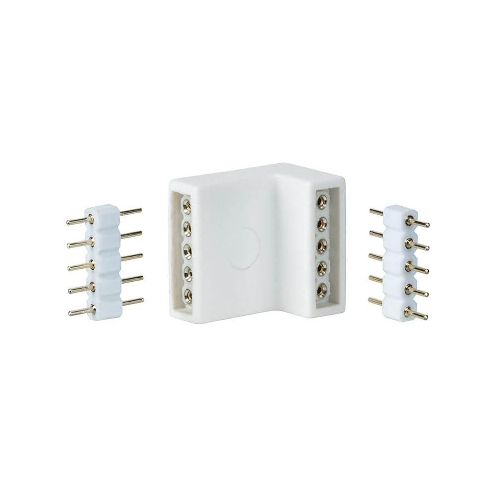 MaxLED Eckverbinder Weiß 4er-Pack inkl. 8 Steckverbinder für perfekte Anpassung an Ecken.