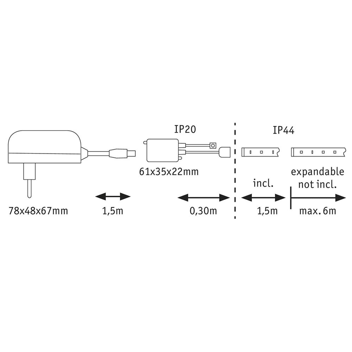 MaxLED Strip 250 Basis-Set Tageslichtweiß 1,5m