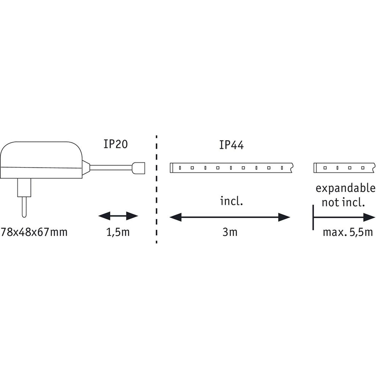 MaxLED Strip 250 Tageslichtweiß Basis-Set 3m 24VA