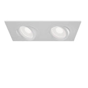 Luminaire encastré double Atom carré au design moderne avec deux spots orientables.