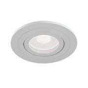 Atom Einbauleuchte rund in Weiß mit verstellbarem Strahler, ideal für moderne Innenräume.