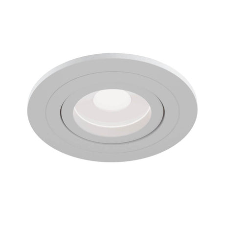 Atom Einbauleuchte rund in Weiß mit verstellbarem Strahler, ideal für moderne Innenräume.