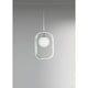 Avola Hängeleuchte in matt weißem Metallrahmen mit Glasdiffusor, stilvolles Design für moderne Innenräume.