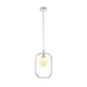 Avola Hängeleuchte mit mattem weißen Metallrahmen und gläsernem Diffusor, elegant und modern.