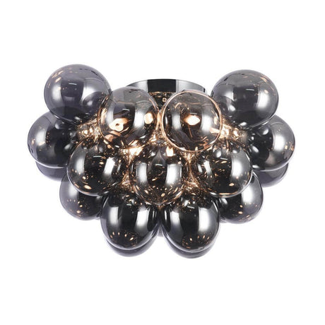 Balbo 8-flammige Glas-Deckenleuchte mit rundem Diffusor und robustem Metallkorpus.