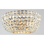Basfor Wandleuchte 2-flammig mit diamantförmigen Kristallen in einem massiven Metallrahmen.