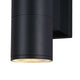 Bowery Außenwandleuchte Ober- & Unterlicht IP54 in elegantem Schwarz mit LED-Beleuchtung für den Außenbereich.