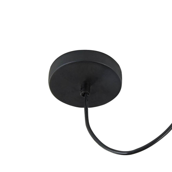 Broni pendant light in concrete with metal ceiling canopy in black.