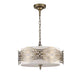 Burgeon Pendelleuchte Bronze mit Metallrahmen und Stoffbezug, elegantes Schablonendekor.