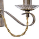 Cable Wandleuchte Braun mit filigranem Drahtmuster und transparentem Organza Lampenschirm.