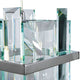 Cerezo Glas-Pendelleuchte Eckig mit modernem Glasdesign und Metallrahmen.