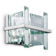 Cerezo Glas-Wandleuchte mit modernem Design, Metallrahmen und miteinander verbundenen Glasplatten.