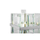 Cerezo Glas-Wandleuchte – moderner Rahmen aus Metall mit Glasplatten im Detail.