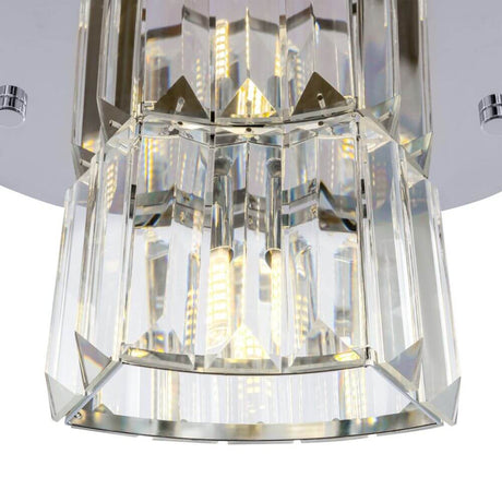 Colline Glas-Pendelleuchte 4-flammig mit asymmetrischem Design und glanzpolierten Glaselementen.