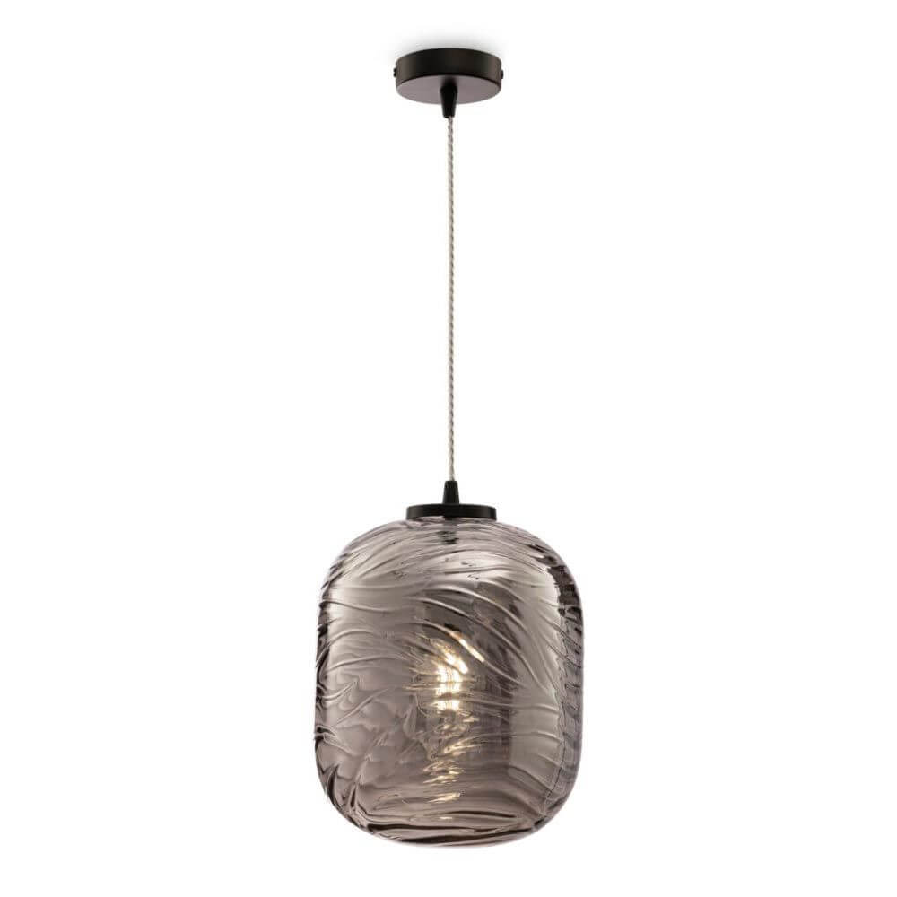 Dunas Pendelleuchte Small mit strukturiertem Glas, ideal für stilvolle Innenräume.
