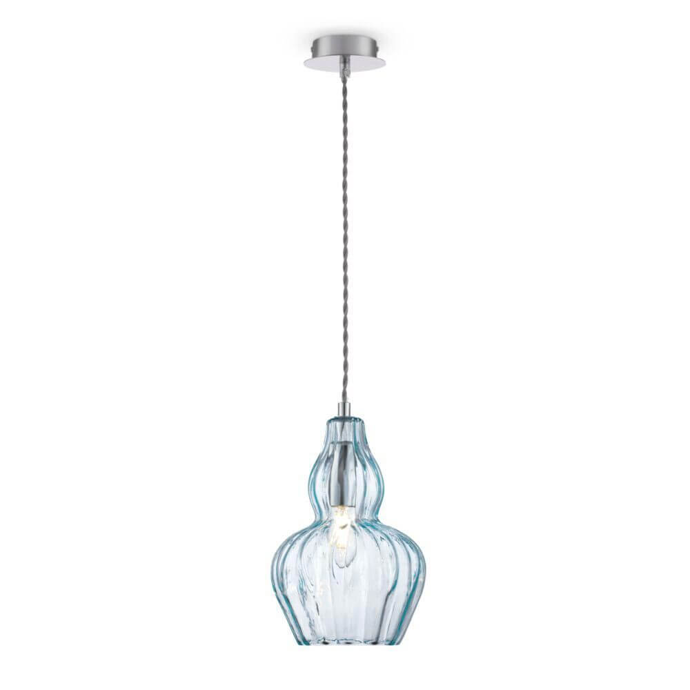 Eustoma Hängeleuchte in transparentem Glas, moderne Beleuchtung für stilvolle Innenräume.
