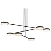 Fad LED Pendelleuchte Schwarz mit zylindrischen Schirmen, drehbaren Armen und LED-Modul für modernes Lichtdesign