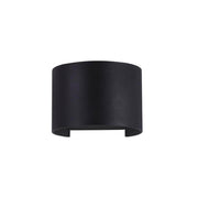 Fulton LED applique murale d'extérieur ronde IP54 en noir moderne avec métal résistant à la corrosion.