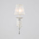 Grace Wandlampe Weiß mit goldlackiertem Rahmen und plissiertem Organza-Lampenschirm