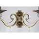 Grace Wandleuchte 2-flg. Messing mit elegantem Metallrahmen und Kristallanhängern.