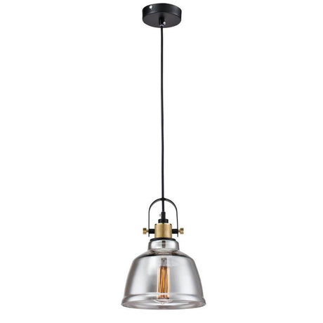 Suspension Irving Ø 20 cm avec verre transparent et accents dorés, idéale pour un intérieur moderne.