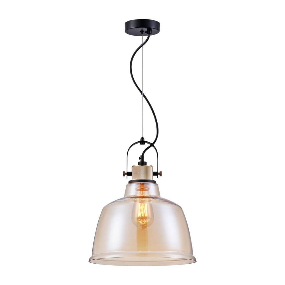 Irving Hängeleuchte Ø 30cm Industrial in modernem Design mit transparenter Glaskuppel und eleganter Aufhängung.