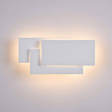 Kona LED Wandleuchte Weiß mit Metallrahmen und LED Modul, moderne weiße Wandlampe