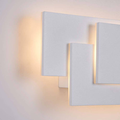 Kona LED Wandleuchte Weiß mit Metallrahmen und LED Modul, moderne Wandlampe in Weiß
