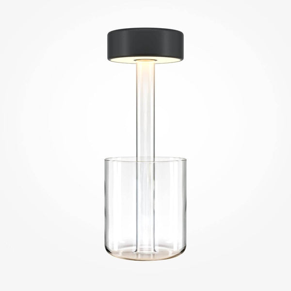 LED Akku-Tischleuchte AI Collaboration in Schwarz mit Sensorschalter und modernem Glasdesign