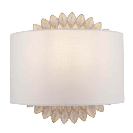 Lamar wall light in cream with gold-colored decoration and frosted glass cover, stylish wall light.
