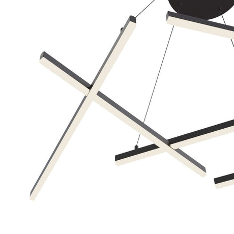 Suspension Line LED au design moderne avec quatre bras lumineux.